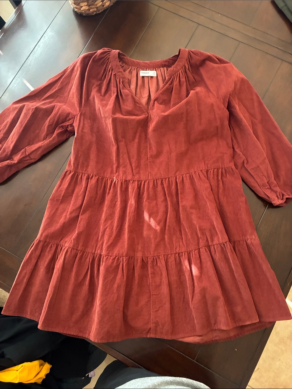 Sonoma Petite Corduroy Tunic in Rust Red